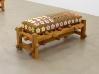 Oak bench with Colorado beetles, potato flowers and snails (2022), Daniel Dewar & Grégory Gicquel, Jan Kaps, Cologne