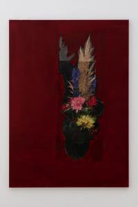 Blumen im Topf, 2019, Vinyl print and oil on canvas, 210 × 150 cm (undefined), Tobias Spichtig, Kaleidoscope At Spazio Maiocchi, Milan