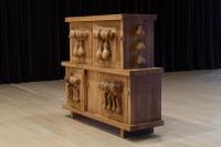 Oak cabinet with butternut squash, buttercup squash and noses, 2019
Oak wood
163.5 × 200 × 65 cm (undefined), Daniel Dewar & Grégory Gicquel, 15th Biennale De Lyon
Mac Lyon, Lyon