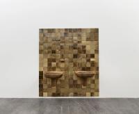 Stoneware Mural with Two Sinks and Two Soapdishes, 2016, 240 × 210 × 52 cm (undefined), Daniel Dewar & Grégory Gicquel, Wiels, Brussels