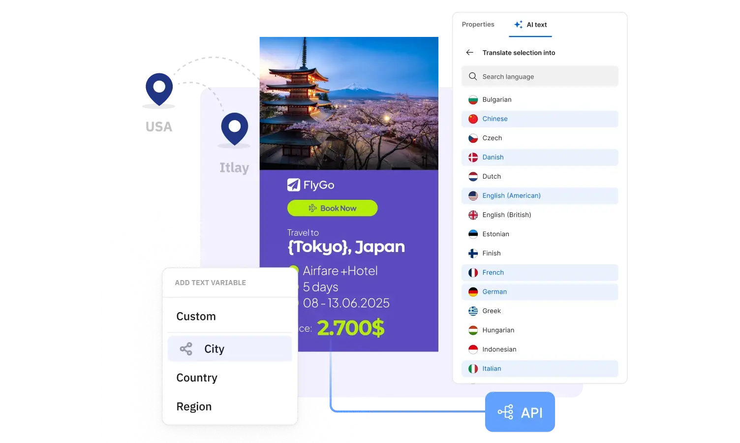 Serve ads based on cities
