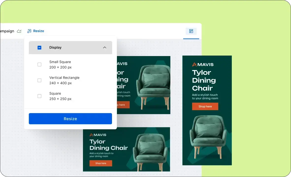 Instantly Resize Into 50+ Sizes