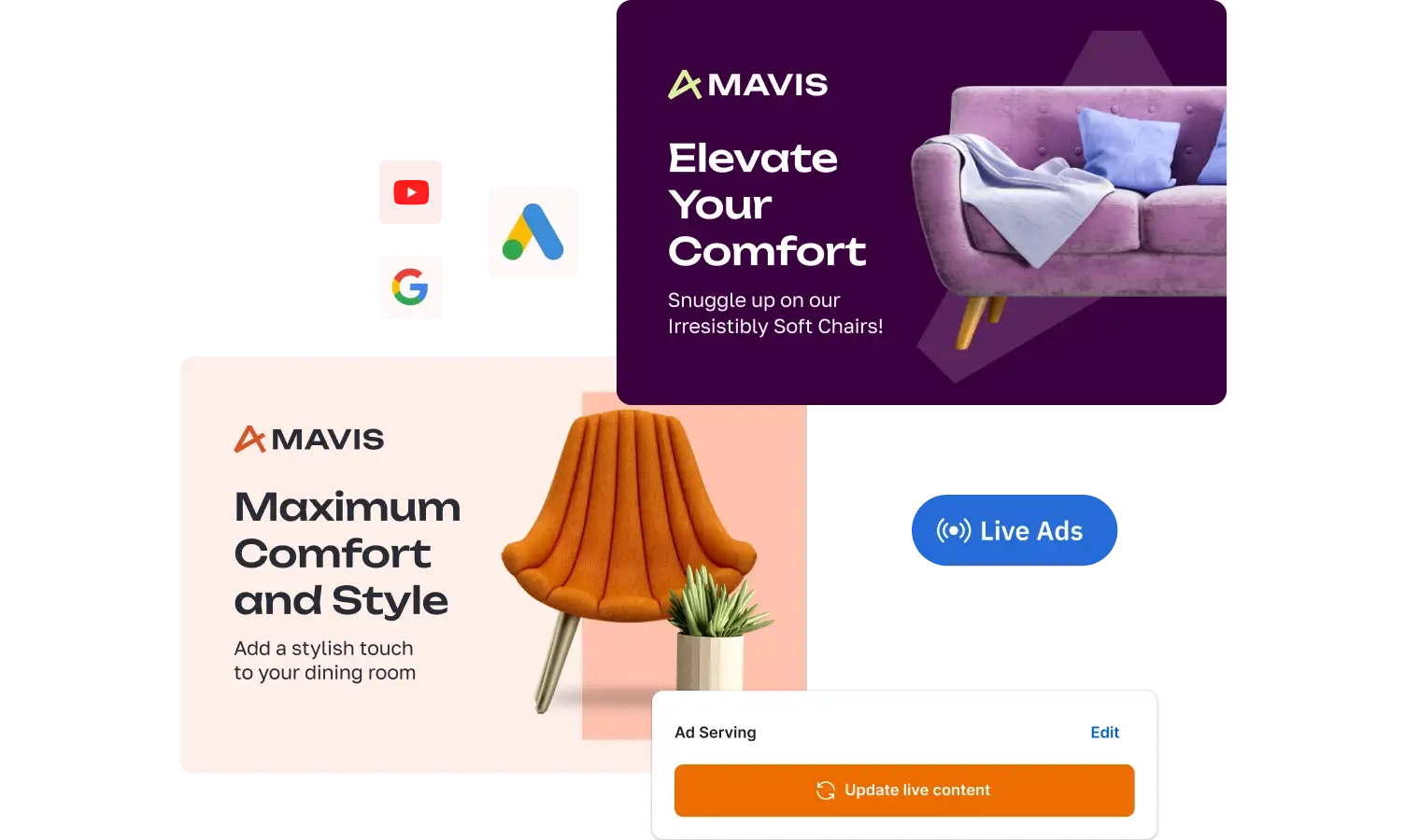 Customize published ads in real time