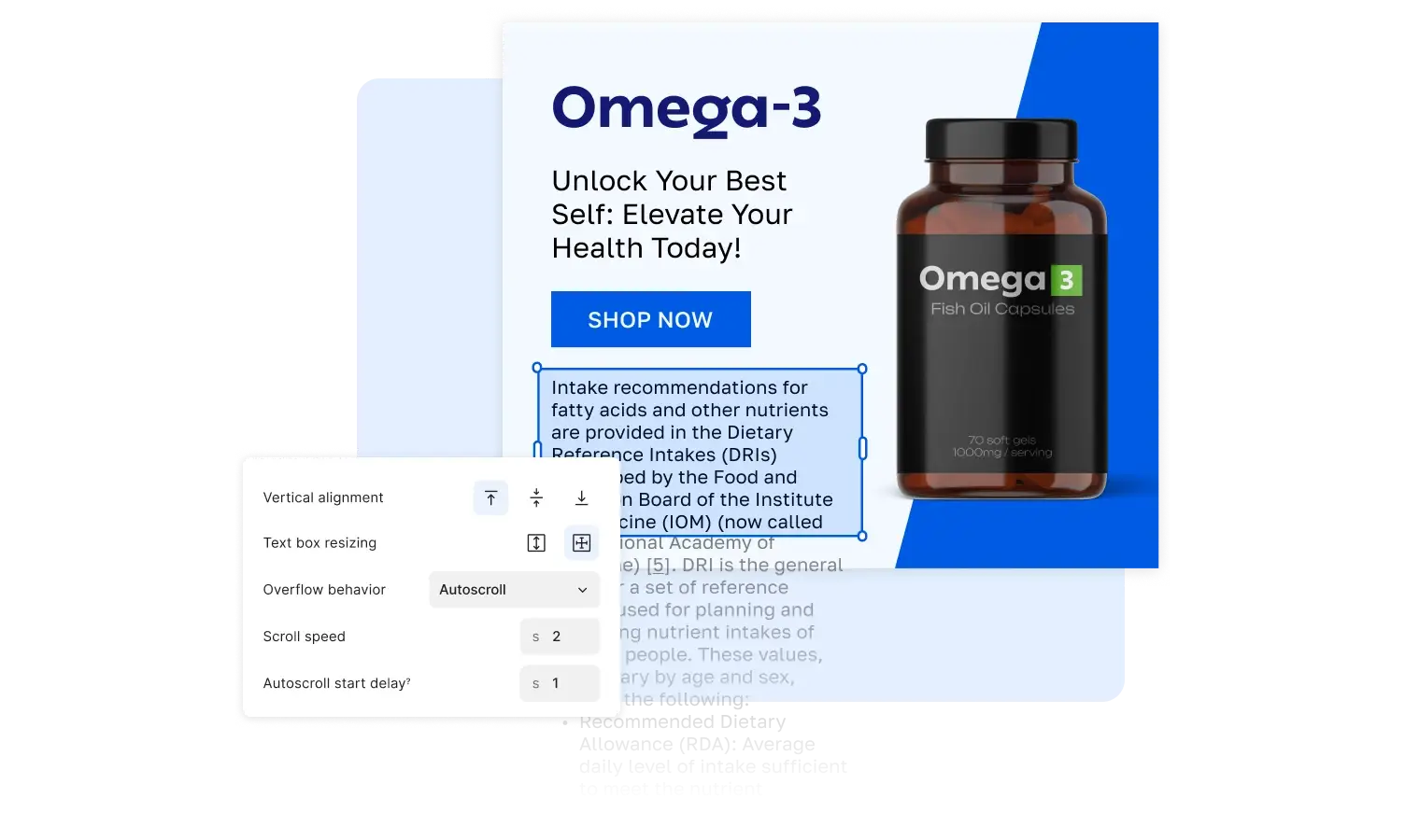 Autoscroll feature in ad serving