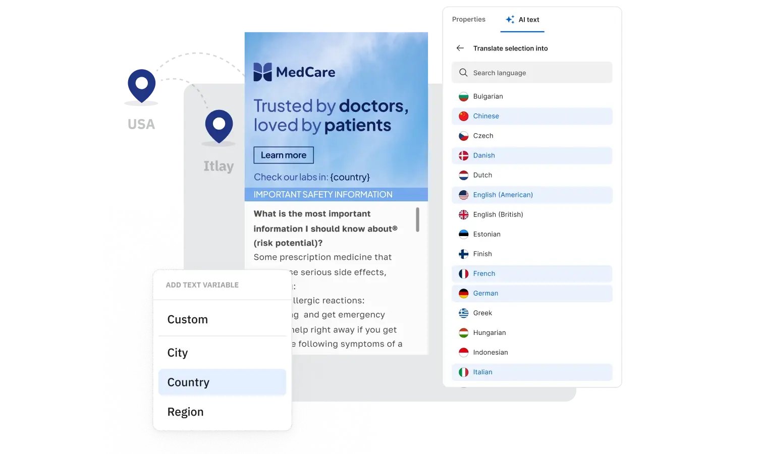 AI translation for text