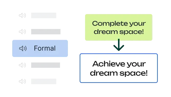 Change the tone and voice feature