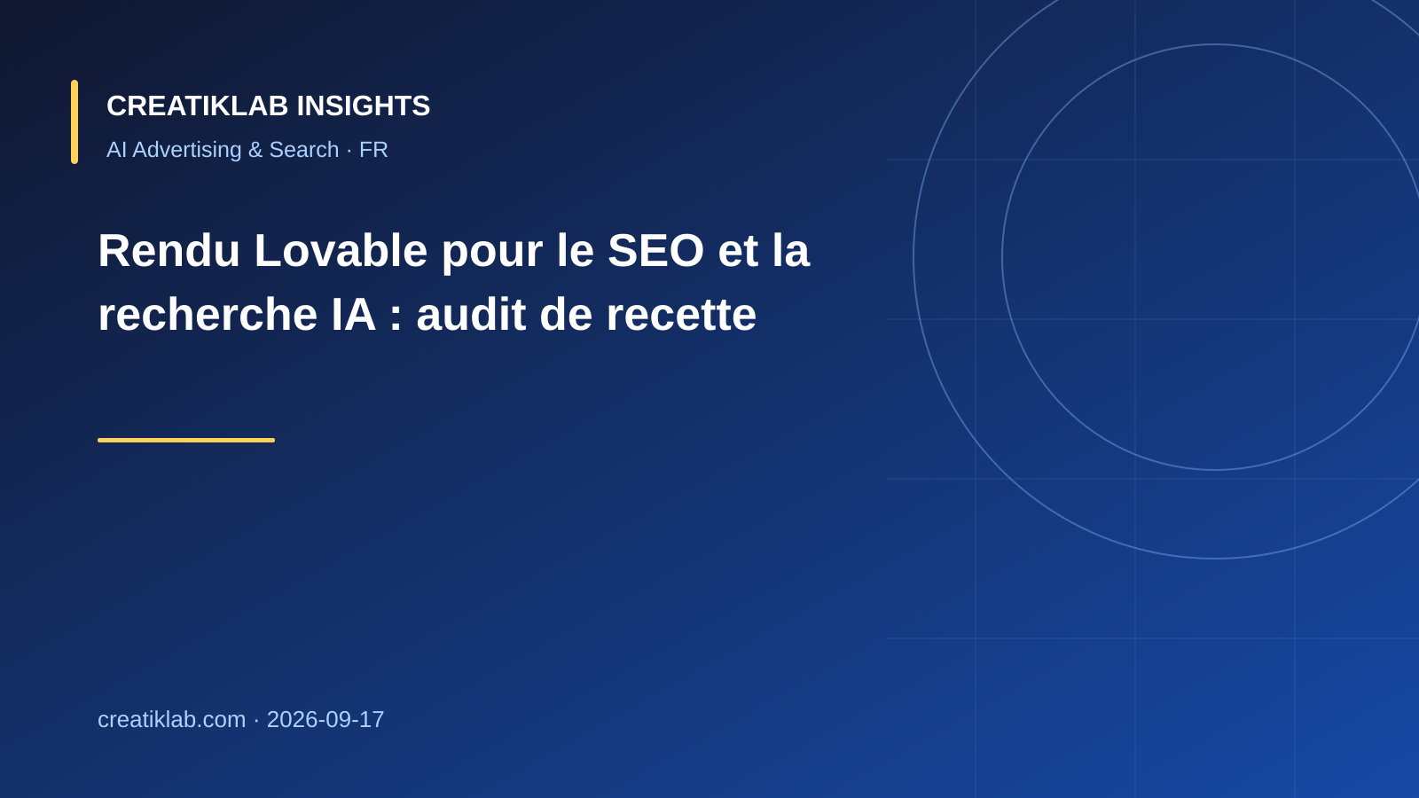 Audit technique du rendu Lovable pour le SEO et la recherche avec IA