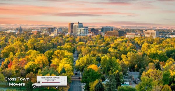 Image of downtown Boise at sunset