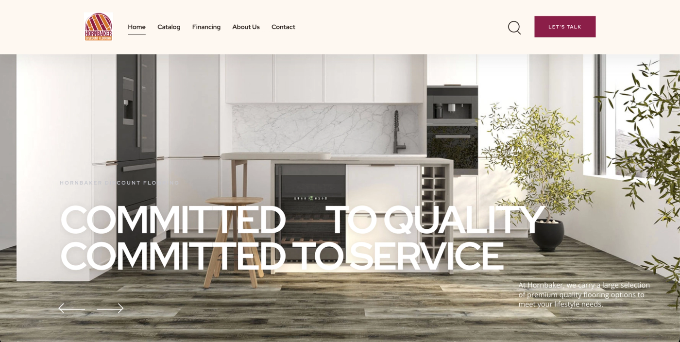 Hornbaker Discount Flooring  website preview