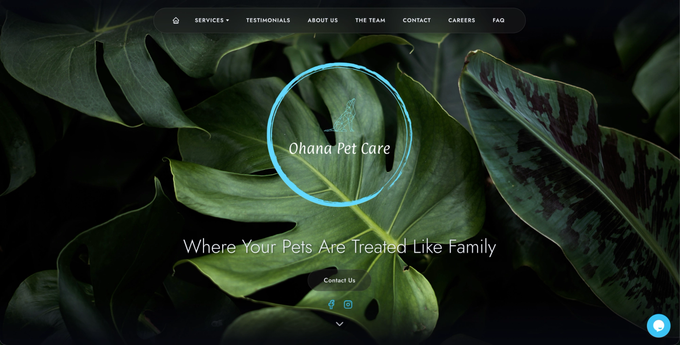 Ohana Pet Care website preview