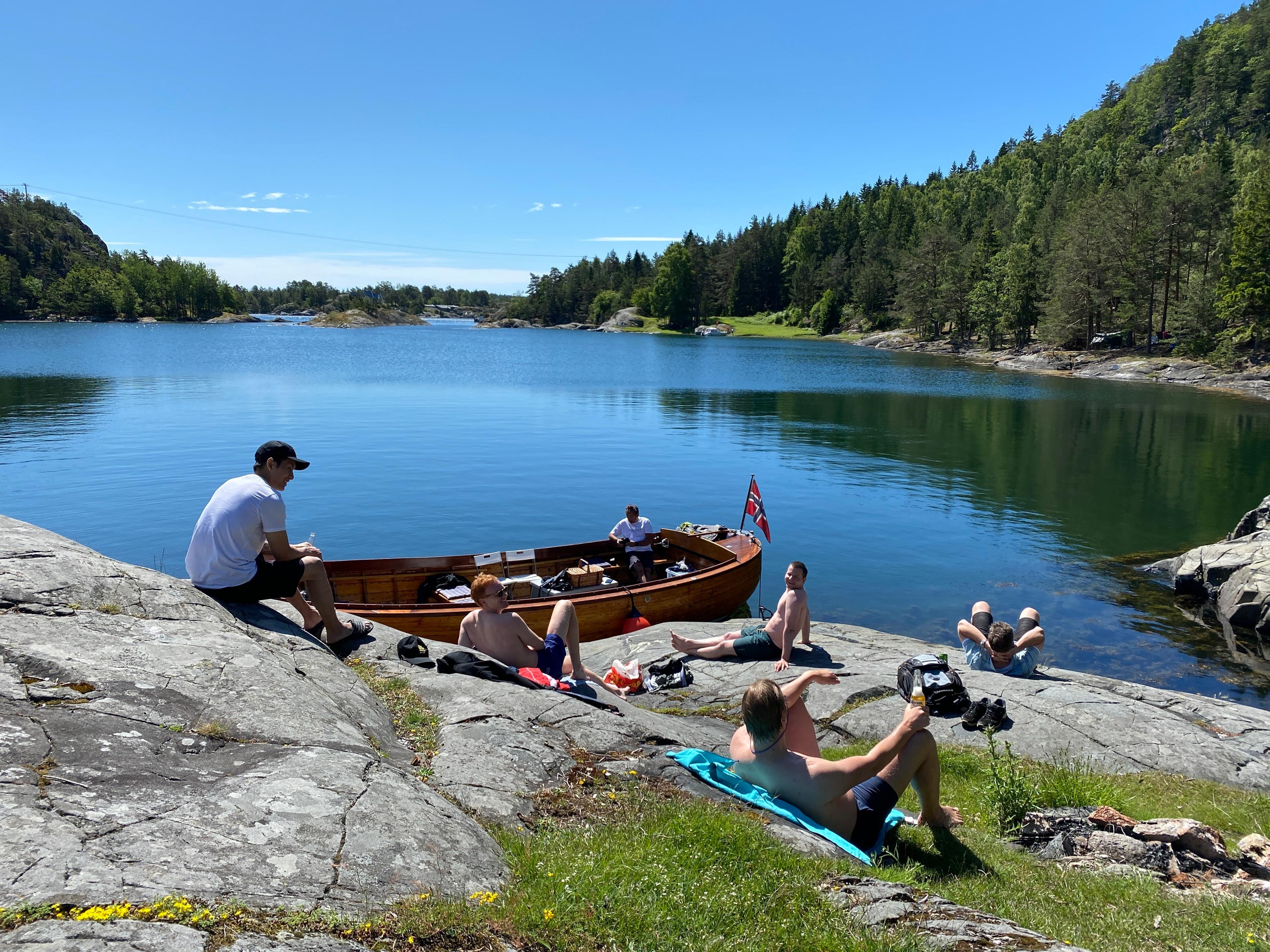 Avslapning og sol på en firmasamling
