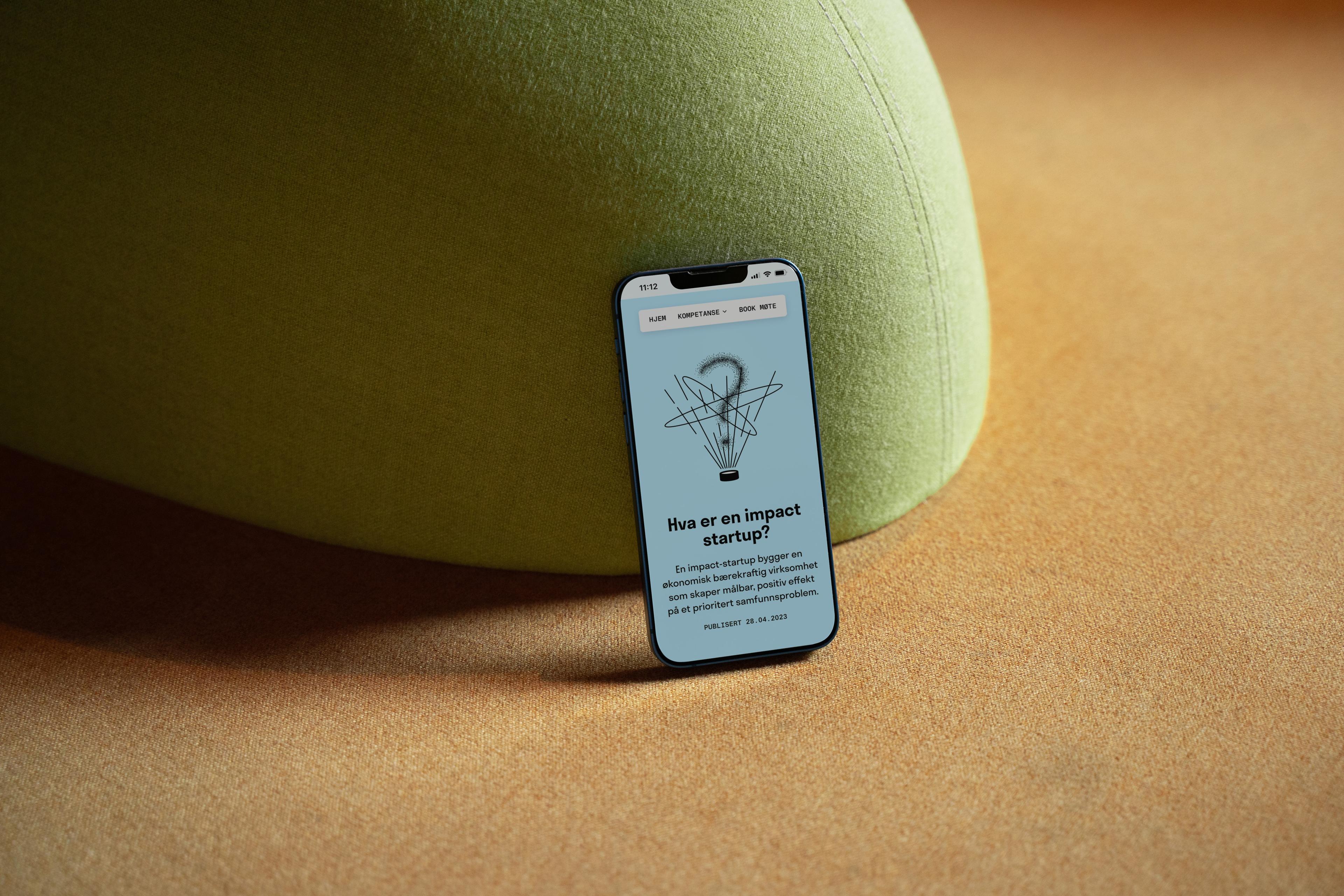 Skjermbilde av nettsiden i en mobil