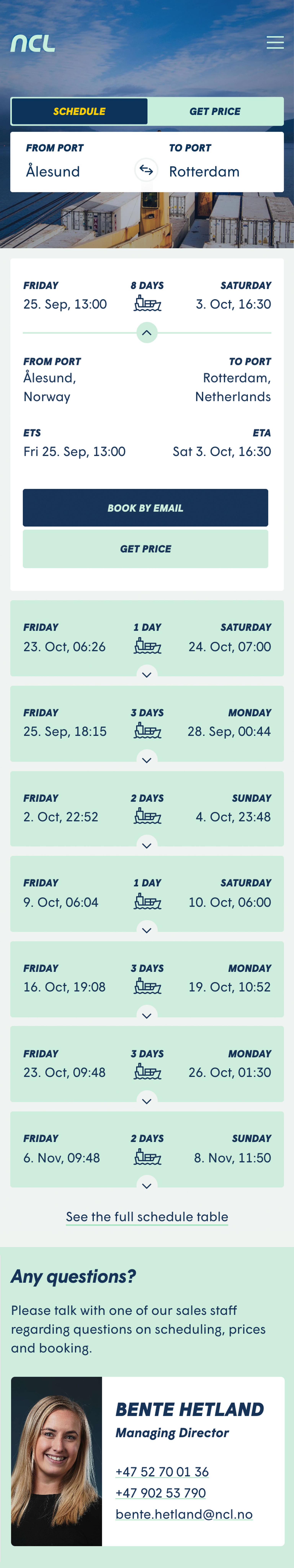 Søketreff fra ruteplanlegger