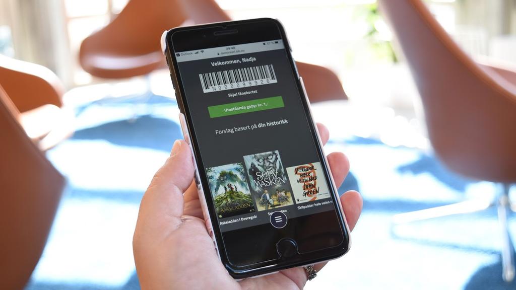 Bibliotekkort på mobilen.