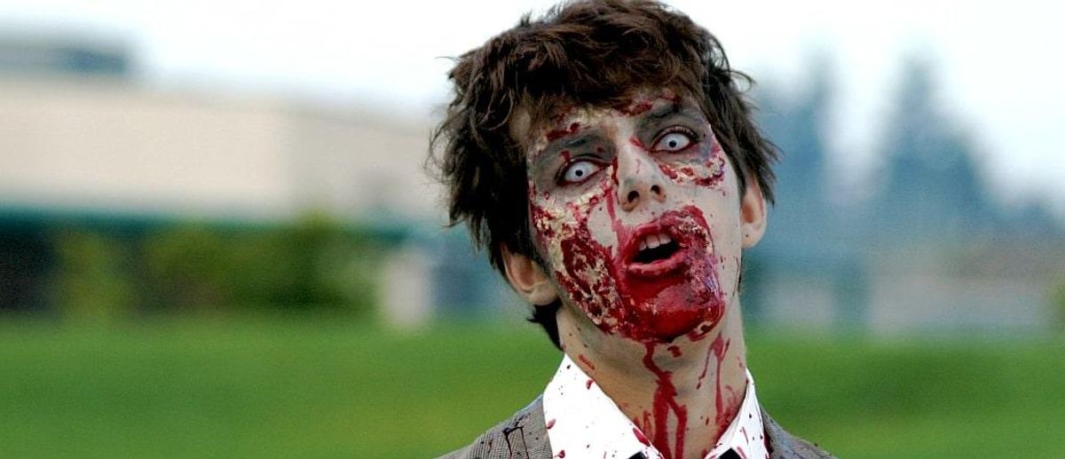 Person med blod i ansiktet