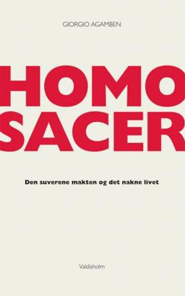 Homo sacer av Giorgio Agamben forside