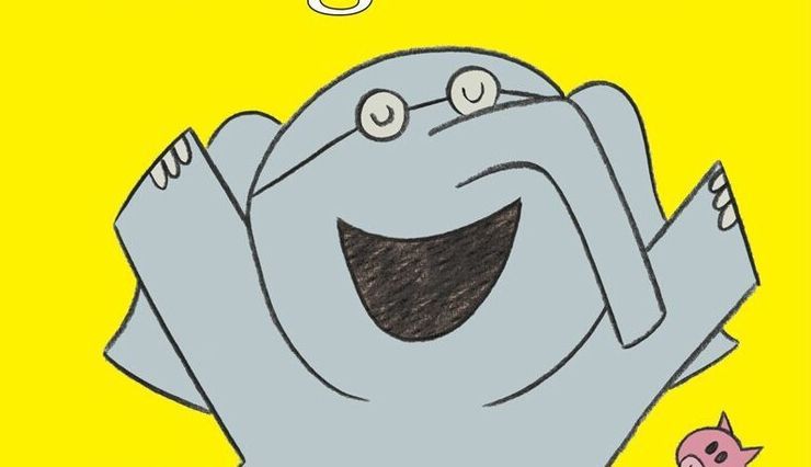 Illustrasjon fra bokcover "Blir du med ut og leker" av Mo Willems