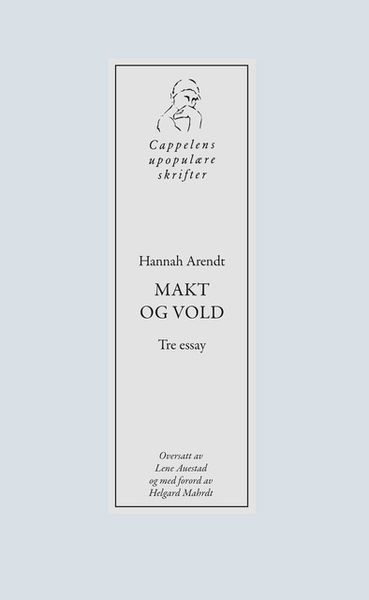 Makt og vold av Hannah Arendt forside