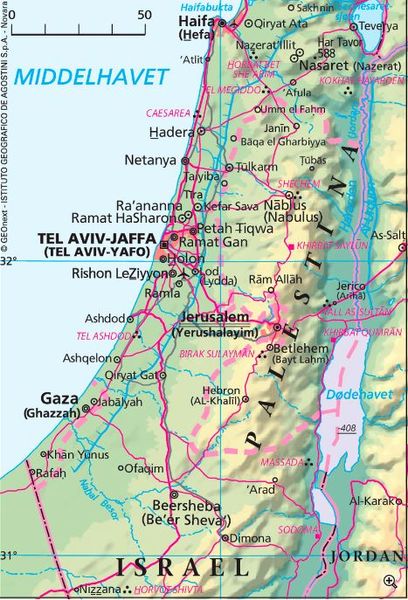 Kart over Palestina