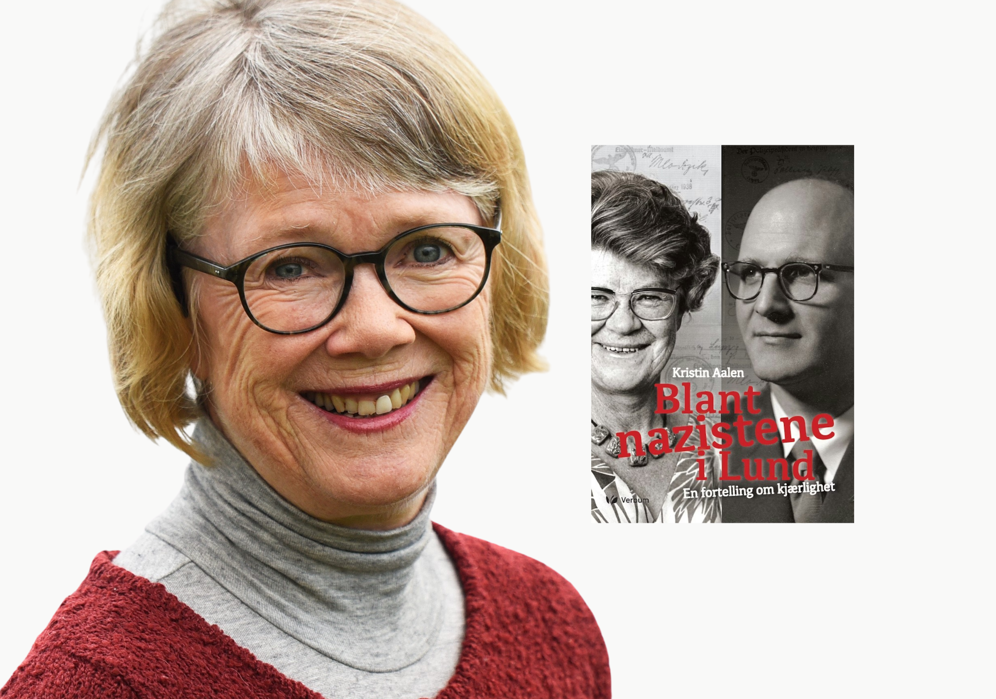 Kristin Aalen med boka Nazistene i Lund