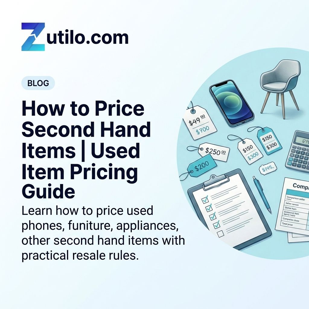 Zutilo blog hero image for pricing second hand items before selling online