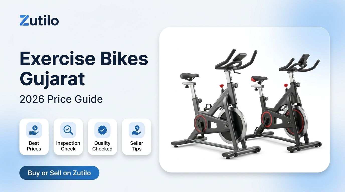 Zutilo blog cover for second-hand exercise bikes and spin bikes in Gujarat 2026