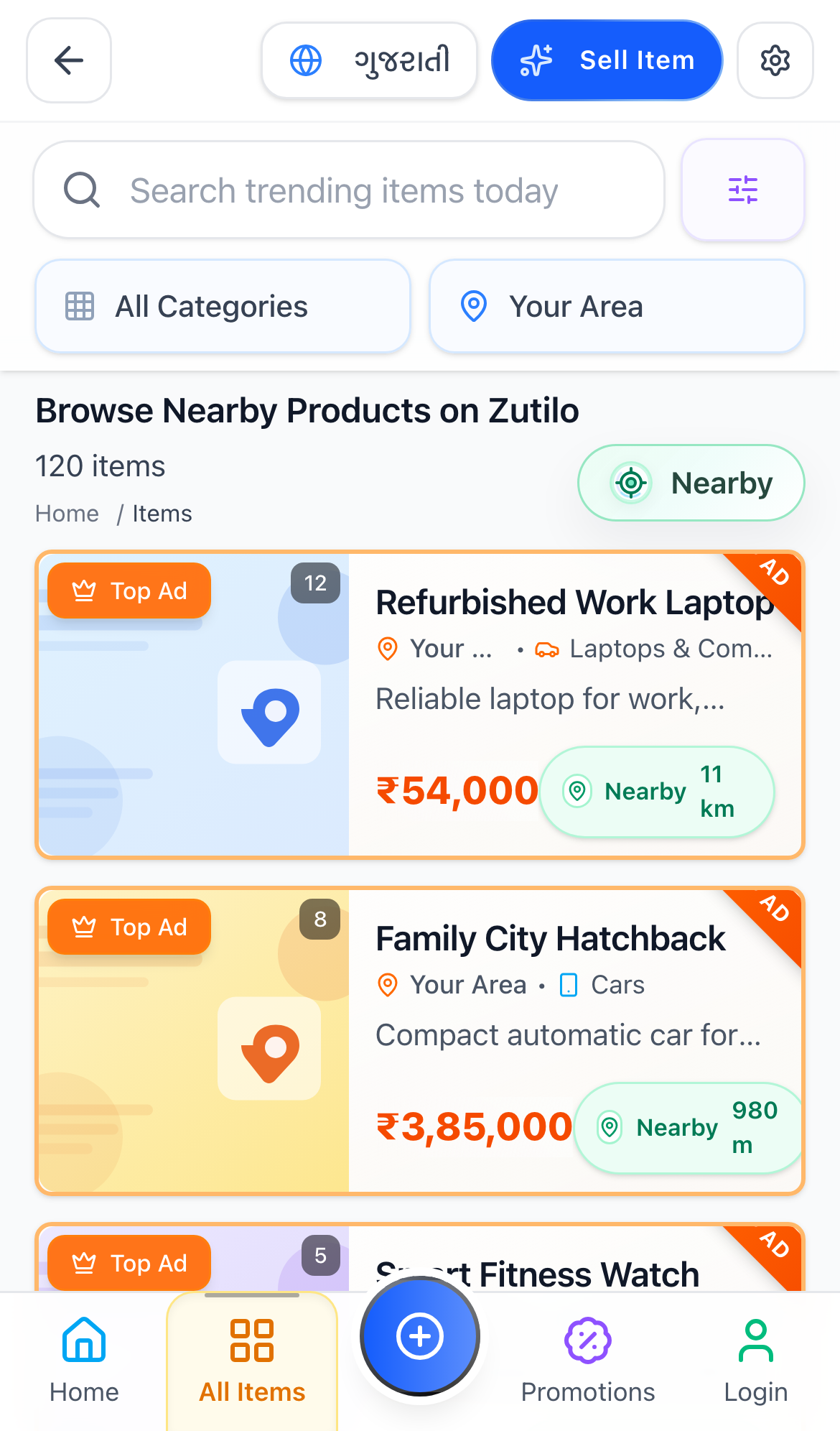 Nearby on mobile search results