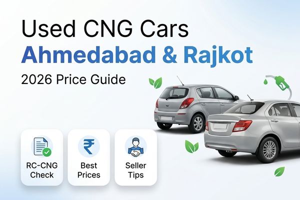 Used CNG cars in Ahmedabad and Rajkot 2026 price guide with RC-CNG kit checklist and seller tips on Zutilo Used CNG cars in Ahmedabad and Rajkot 2026 price guide with RC-CNG kit checklist and seller tips on Zutilo
