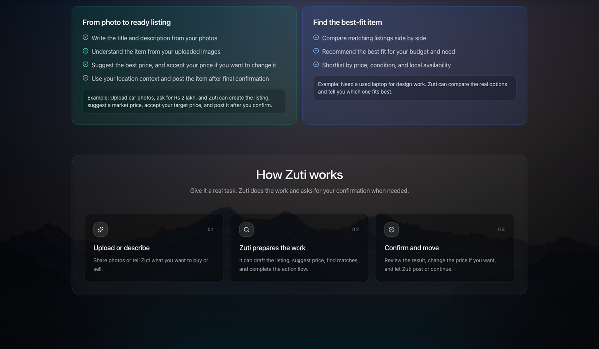 How Zuti works section How Zuti works section