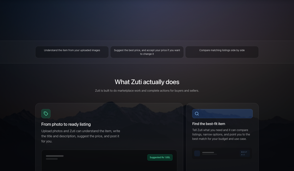 Seller-focused Zuti section Seller-focused Zuti section