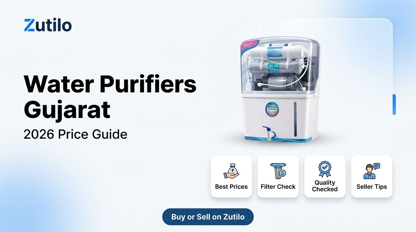 Zutilo blog cover for second-hand water purifiers in Ahmedabad and Gujarat 2026