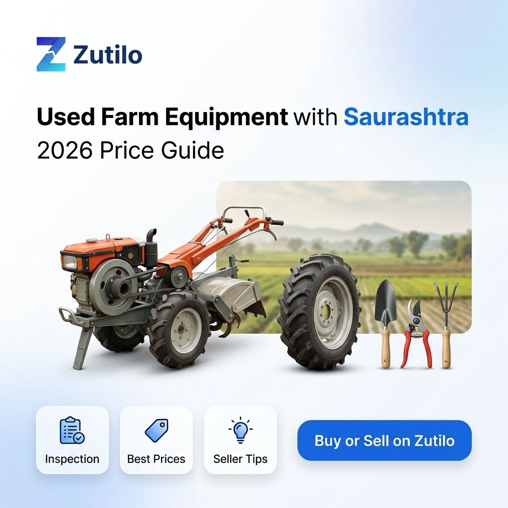 Used power tillers tractor tyres and farm equipment in Saurashtra 2026 price guide inspection checklist and seller tips on Zutilo