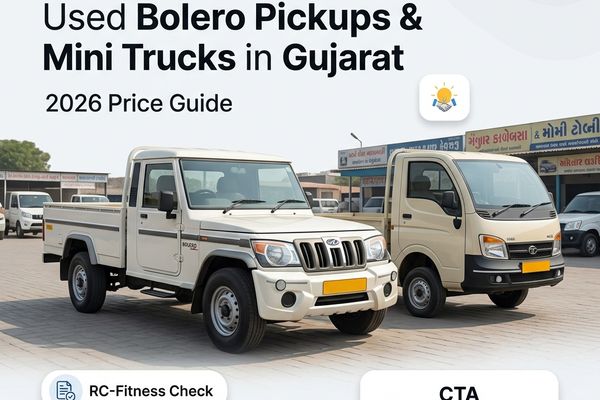 Used Bolero pickups and mini trucks in Gujarat 2026 price guide with RC-fitness checklist and seller tips on Zutilo Used Bolero pickups and mini trucks in Gujarat 2026 price guide with RC-fitness checklist and seller tips on Zutilo