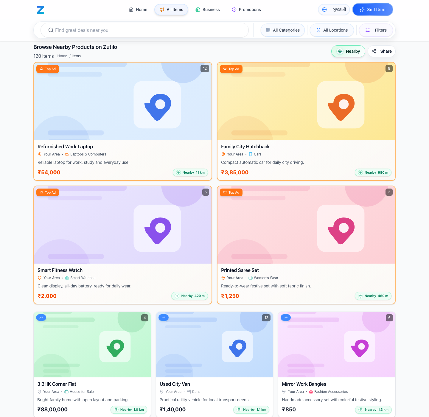 Nearby active on Zutilo search results