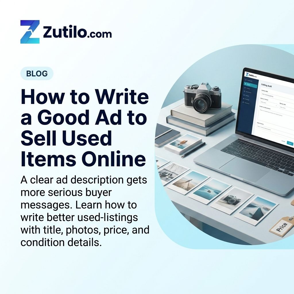 Zutilo blog hero image for writing a good ad to sell used items online