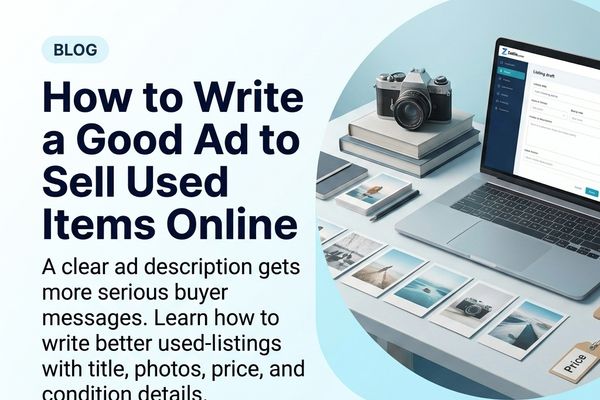 Zutilo blog hero image for writing a good ad to sell used items online Zutilo blog hero image for writing a good ad to sell used items online