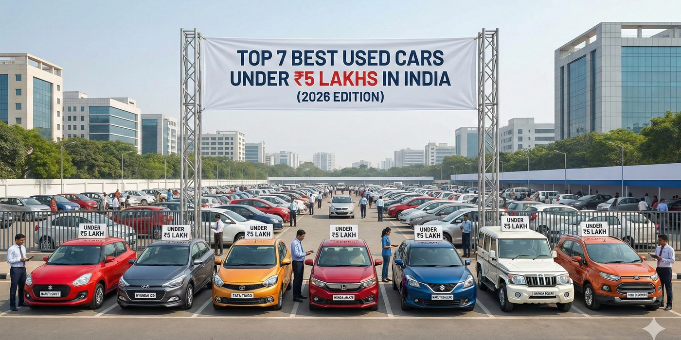 Top 7 Best Used Cars Under ₹5 Lakhs in India (2026 Edition) Top 7 Best Used Cars Under ₹5 Lakhs in India (2026 Edition)