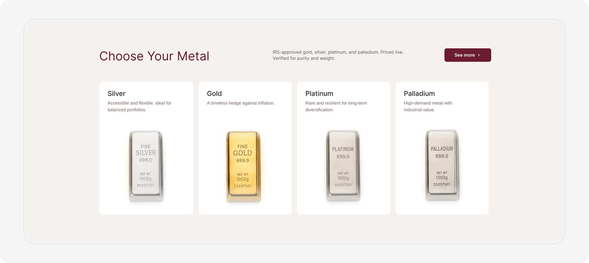 Gold Safe Exchange website ui ux design screen cards