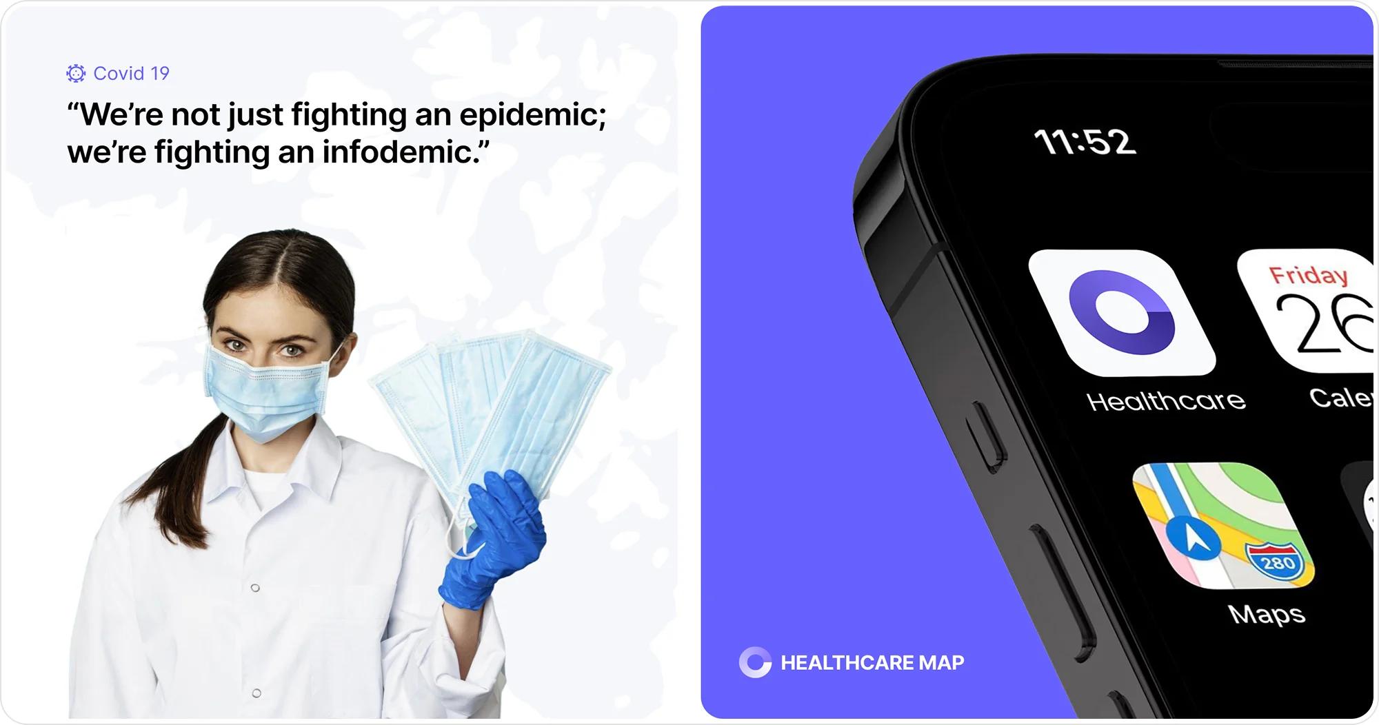 Healthcare map illustration screens