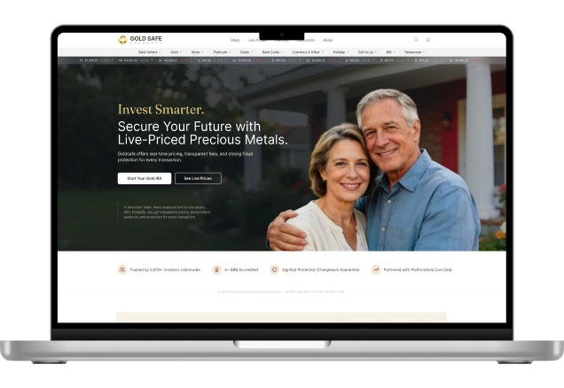 Gold Safe Exchange screen website design 