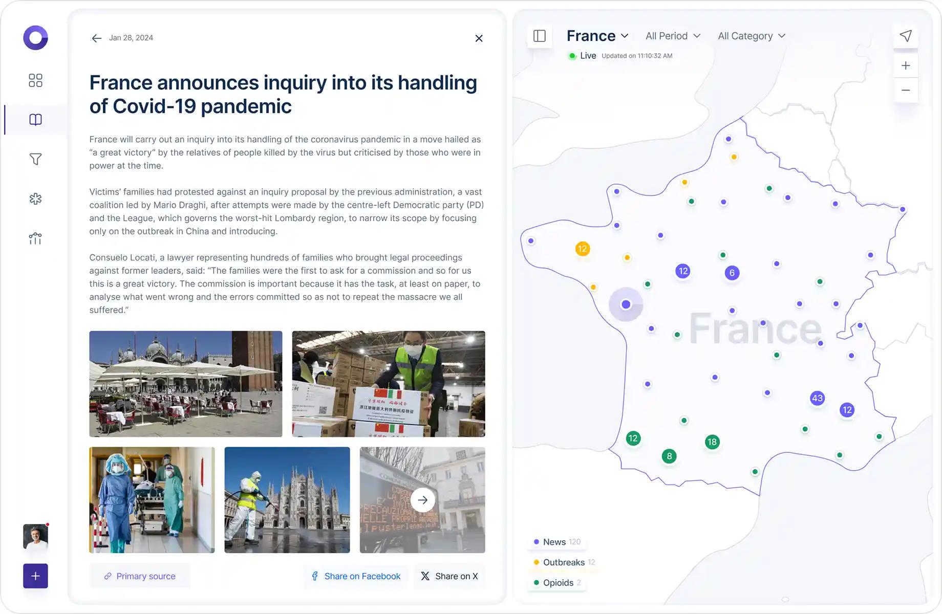 Healthcare map article page screen