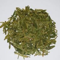 Wholesale premium Da Fo (Big Buddha) Longjing green tea from Xinchang, featuring flat and straight dry leaves.