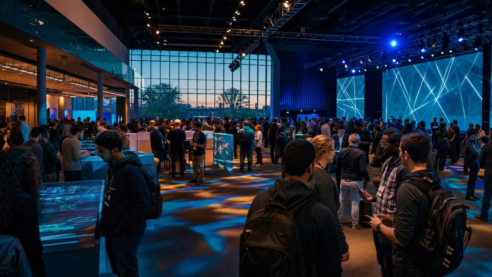Professionals gathering for a large Great Lakes AI Week conference