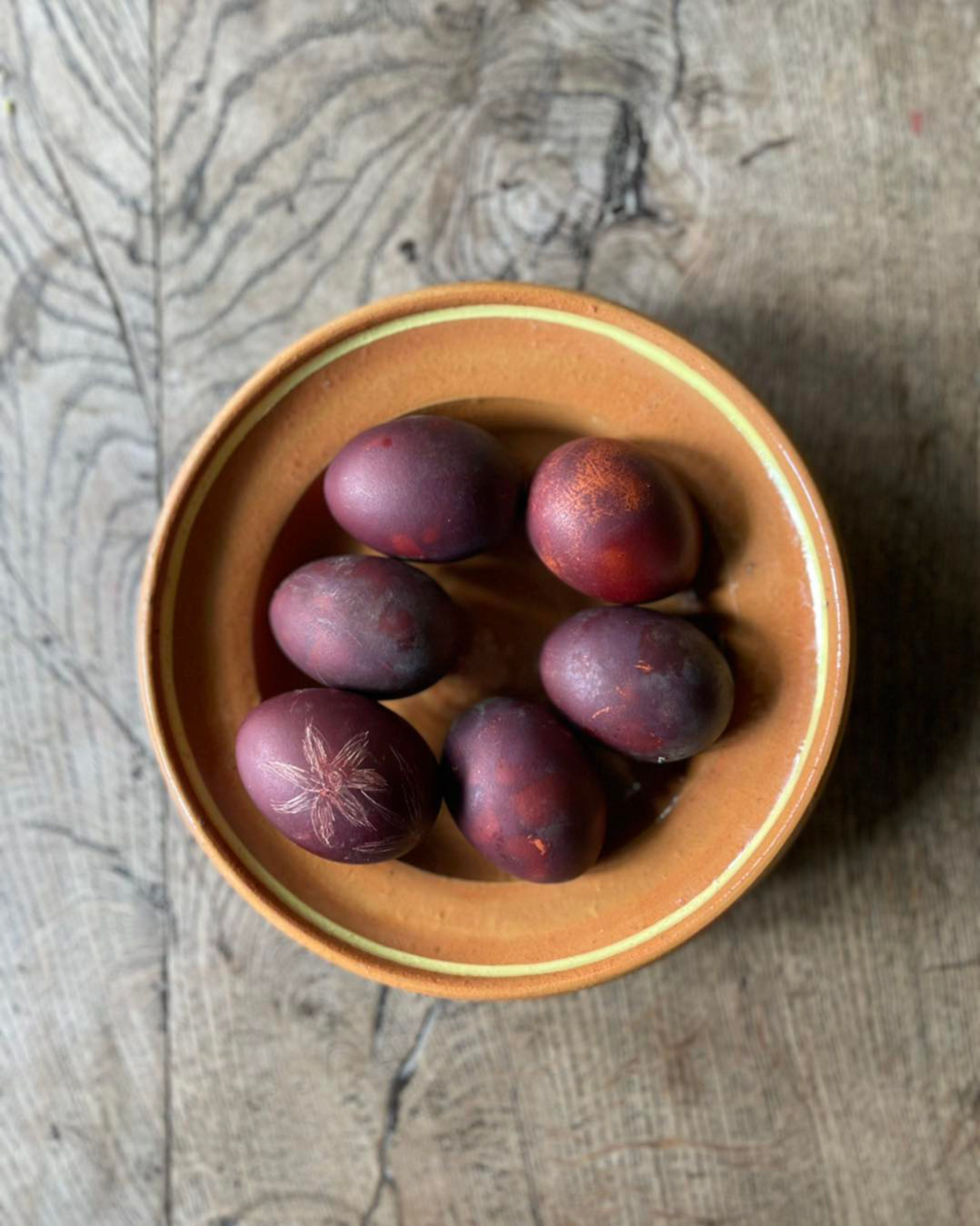 Old fashioned painted easter eggs