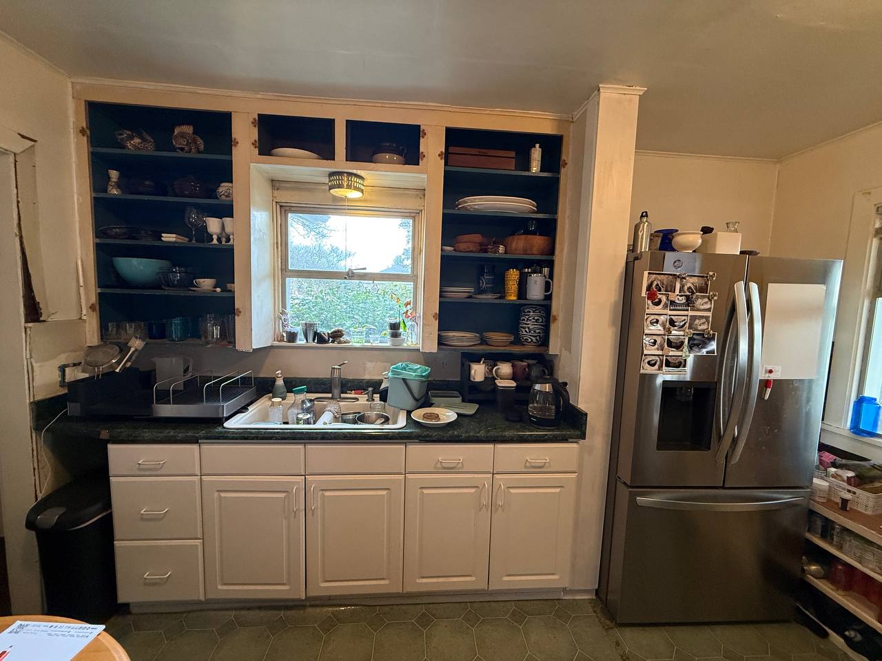 A kitchen at the first visit, before design work begins