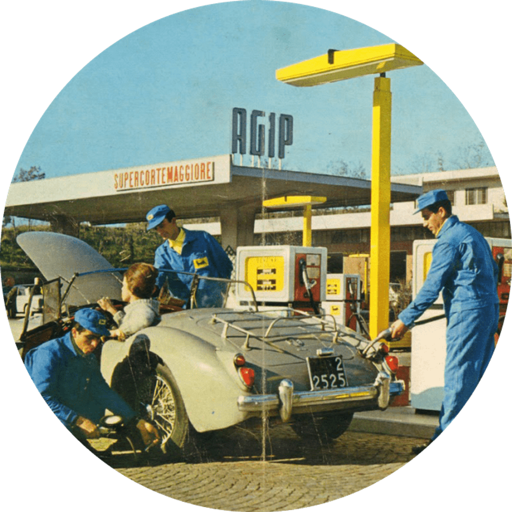 A historic AGIP service station