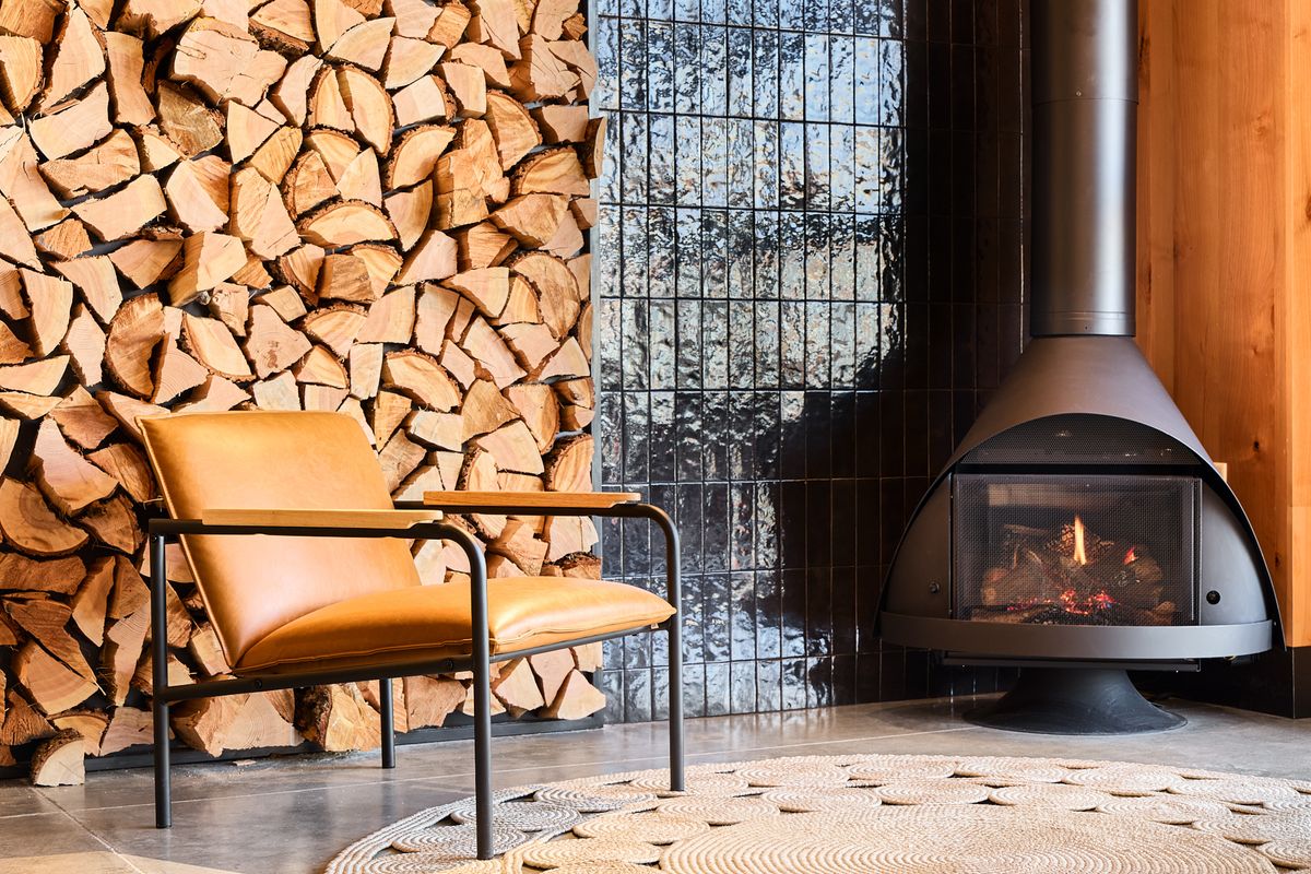 Café Fireplace at Kinship Landing