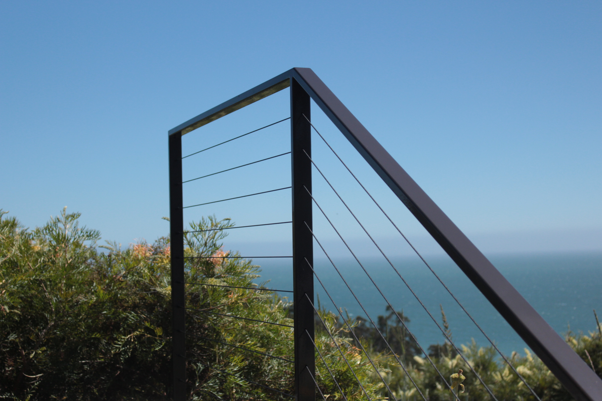 Stinson Beach Stair Cable Rail Fascia Mounted