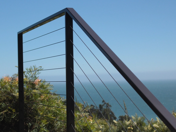 Stinson Beach Stair Cable Rail Fascia Mounted
