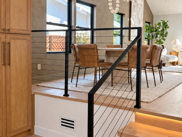 Burlingame Interior Stair Cable Rail and Guardrail